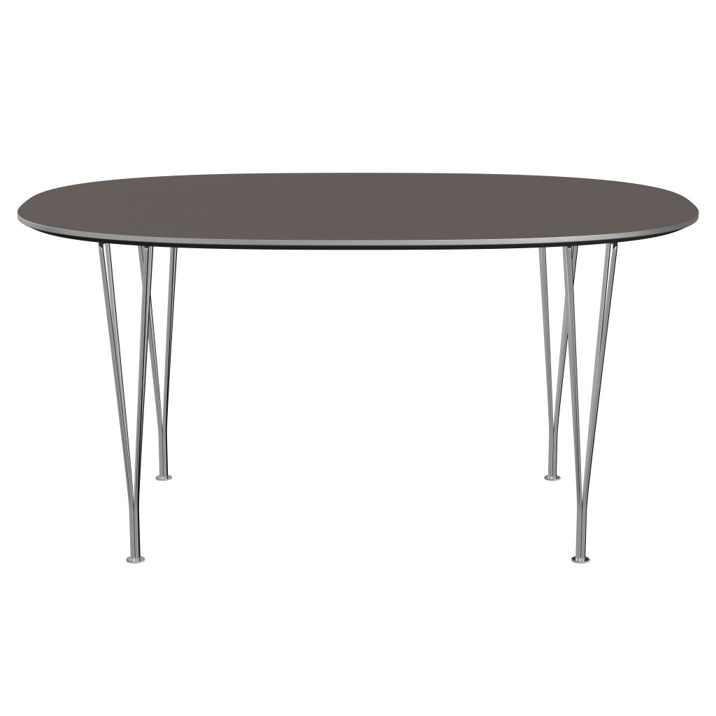 [product_category]-Fritz Hansen Superellipse Dining Table Chrome/Grey Fenix Laminates, 150x100 Cm-Fritz Hansen-B612-FXGRL-SPAL-CST-FRI-1