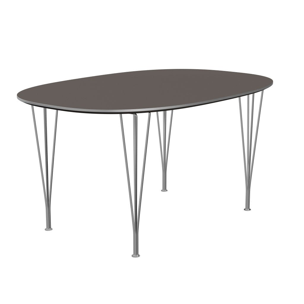 [product_category]-Fritz Hansen Superellipse Dining Table Chrome/Grey Fenix Laminates, 150x100 Cm-Fritz Hansen-B612-FXGRL-SPAL-CST-FRI-2