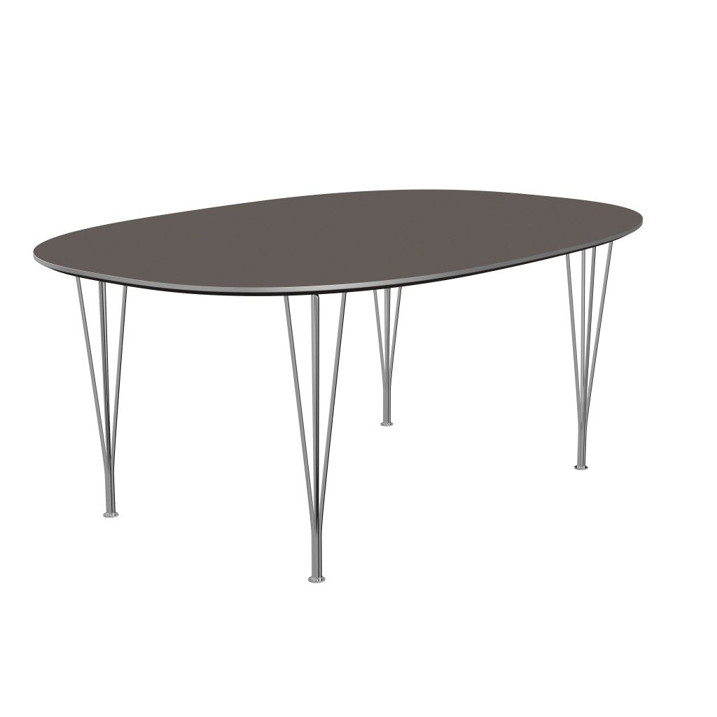 [product_category]-Fritz Hansen Superellipse Dining Table Chrome/Grey Fenix Laminates, 180x120 Cm-Fritz Hansen-B613-FXGRL-SPAL-CST-FRI-2
