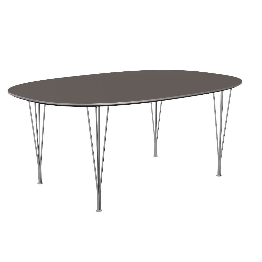 [product_category]-Fritz Hansen Superellipse Dining Table Chrome/Grey Veneer, 120 X180 Cm-Fritz Hansen-B613-grey-FRI-1