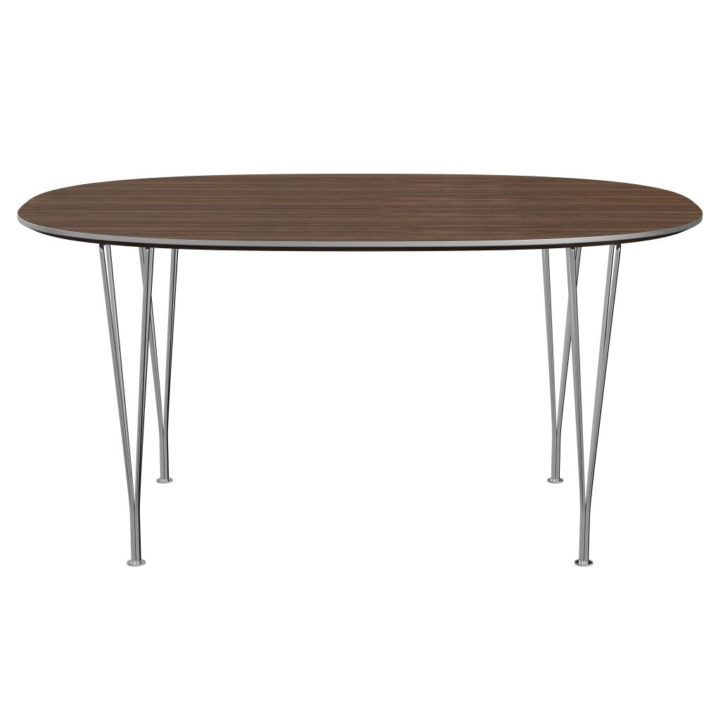 [product_category]-Fritz Hansen Superellipse Dining Table Chrome/Walnut Veneer, 150x100 Cm-Fritz Hansen-B612-WAL001-SPAL-CST-FRI-1