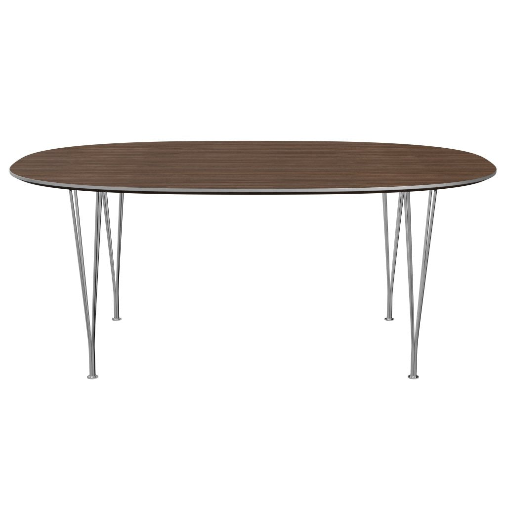 [product_category]-Fritz Hansen Superellipse Dining Table Chrome/Walnut Veneer, 180x120 Cm-Fritz Hansen-B613-WAL001-SPAL-CST-FRI-1