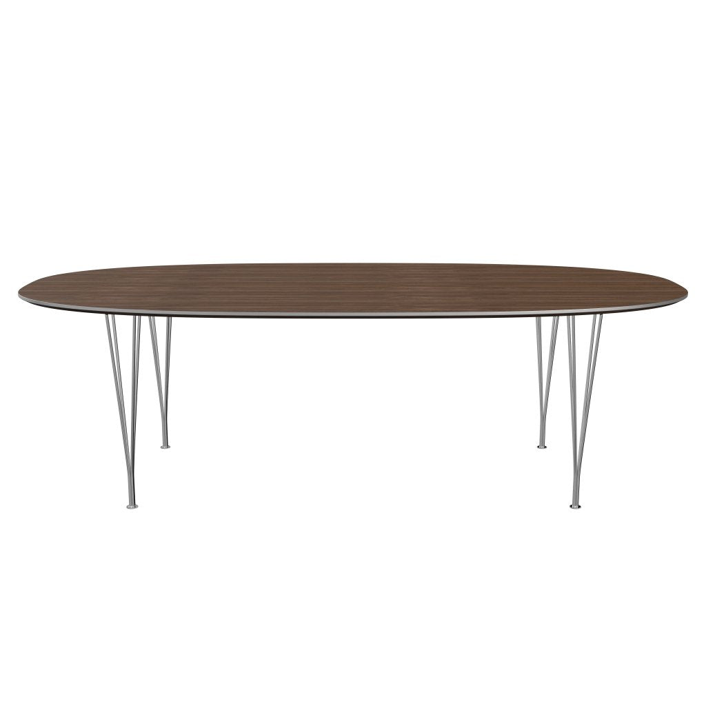 [product_category]-Fritz Hansen Superellipse Dining Table Chrome/Walnut Veneer, 240x120 Cm-Fritz Hansen-B614-WAL001-SPAL-CST-FRI-1