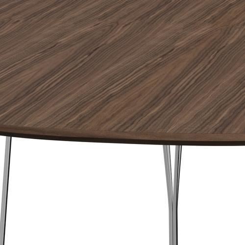 [product_category]-Fritz Hansen Superellipse Dining Table Chrome/Walnut Veneer With Walnut Table Edge, 240x120 Cm-Fritz Hansen-B614-WAL001-WAL001-CST-FRI-4