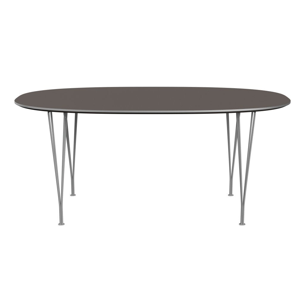 [product_category]-Fritz Hansen Superellipse Dining Table Grey Powder Coated/Grey Fenix Laminates, 170x100 Cm-Fritz Hansen-B616-FXGRL-SPAL-GRBA-FRI-1