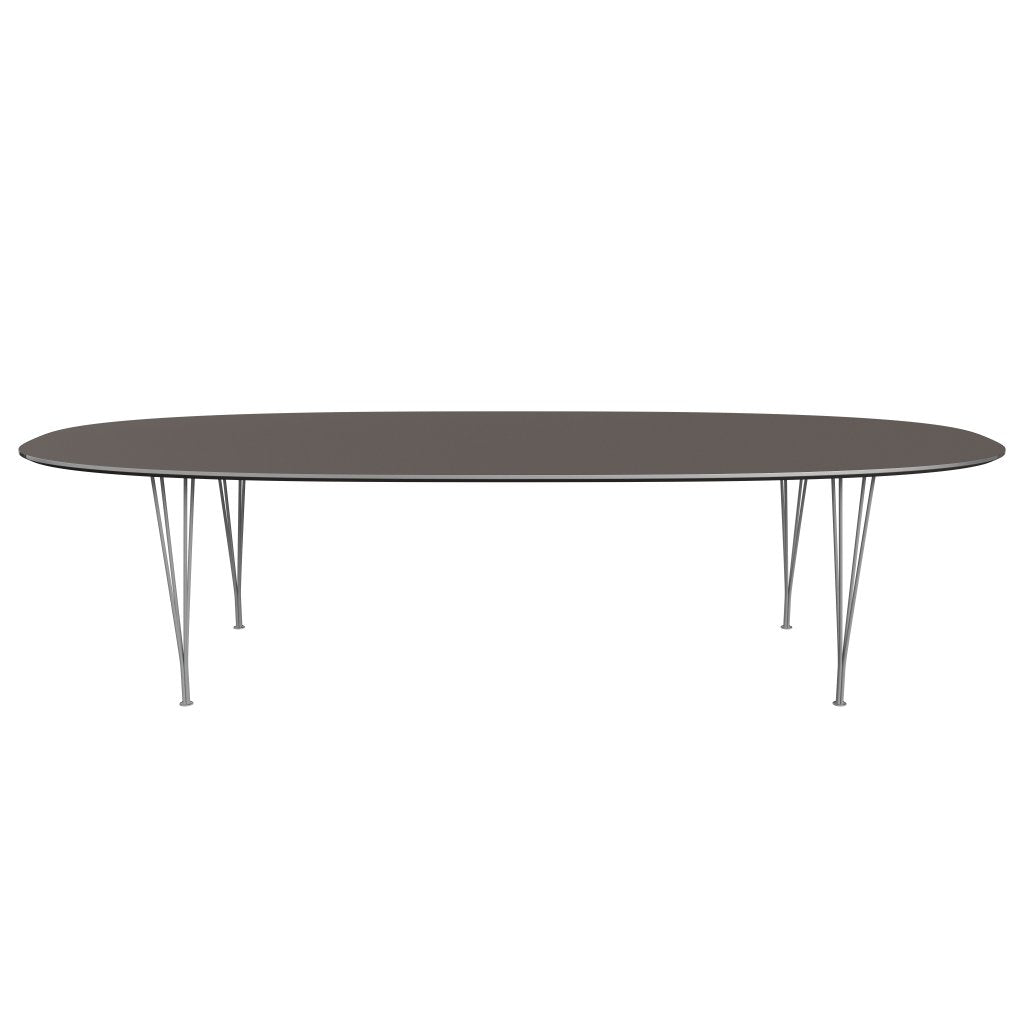 [product_category]-Fritz Hansen Superellipse Dining Table Grey Powder Coated/Grey Fenix Laminates, 300x130 Cm-Fritz Hansen-B617-FXGRL-SPAL-GRBA-FRI-1