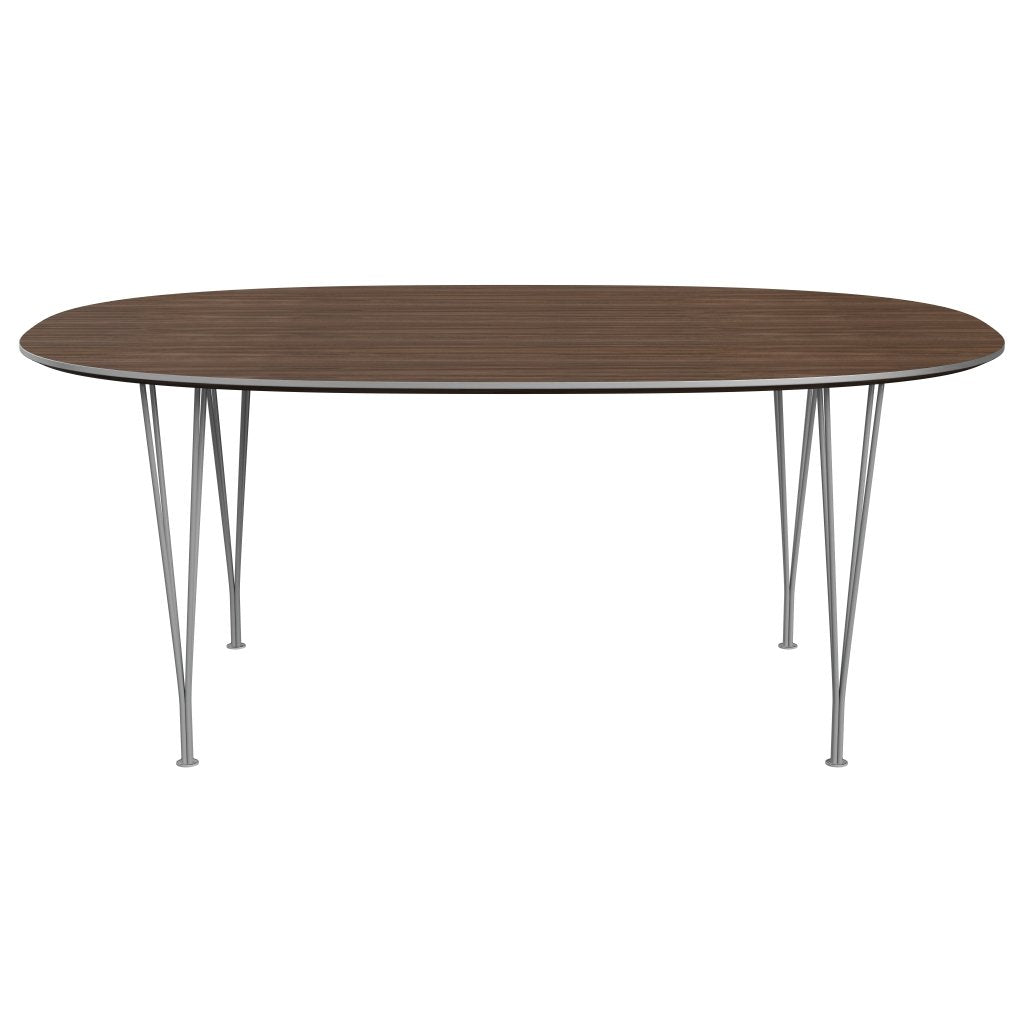 [product_category]-Fritz Hansen Superellipse Dining Table Grey Powder Coated/Walnut Veneer, 180x120 Cm-Fritz Hansen-B613-WAL001-SPAL-GRBA-FRI-1