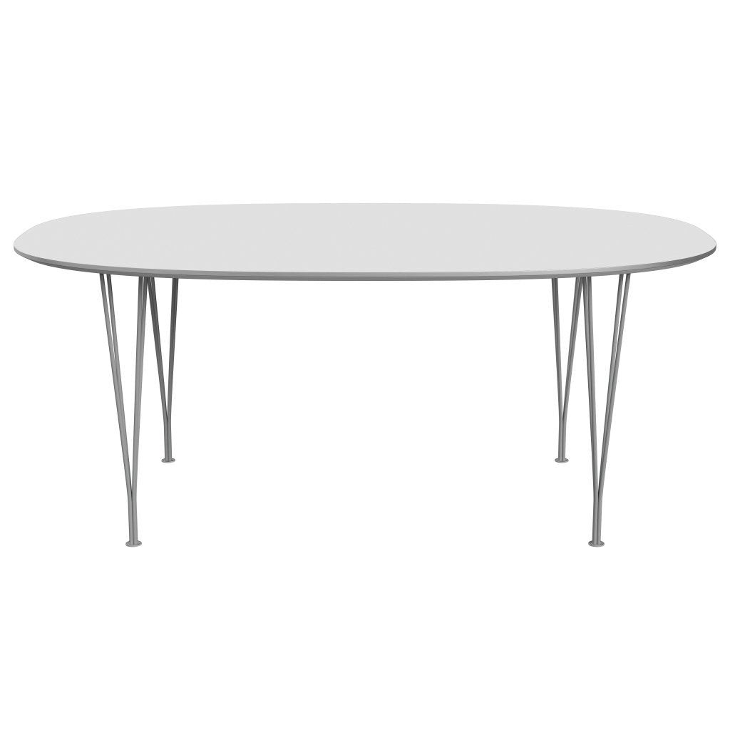 [product_category]-Fritz Hansen Superellipse Dining Table Grey Powder Coated/White Fenix Laminates, 180x120 Cm-Fritz Hansen-B613-FXWHL-SPAL-GRBA-FRI-1
