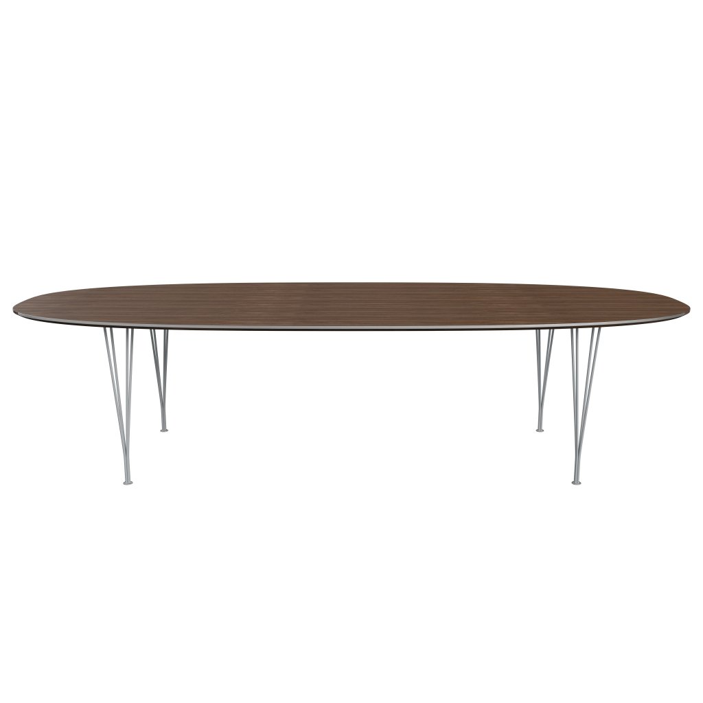 [product_category]-Fritz Hansen Superellipse Dining Table Silver Grey/Walnut Veneer, 300x130 Cm-Fritz Hansen-B617-WAL001-SPAL-SIGREY-FRI-1
