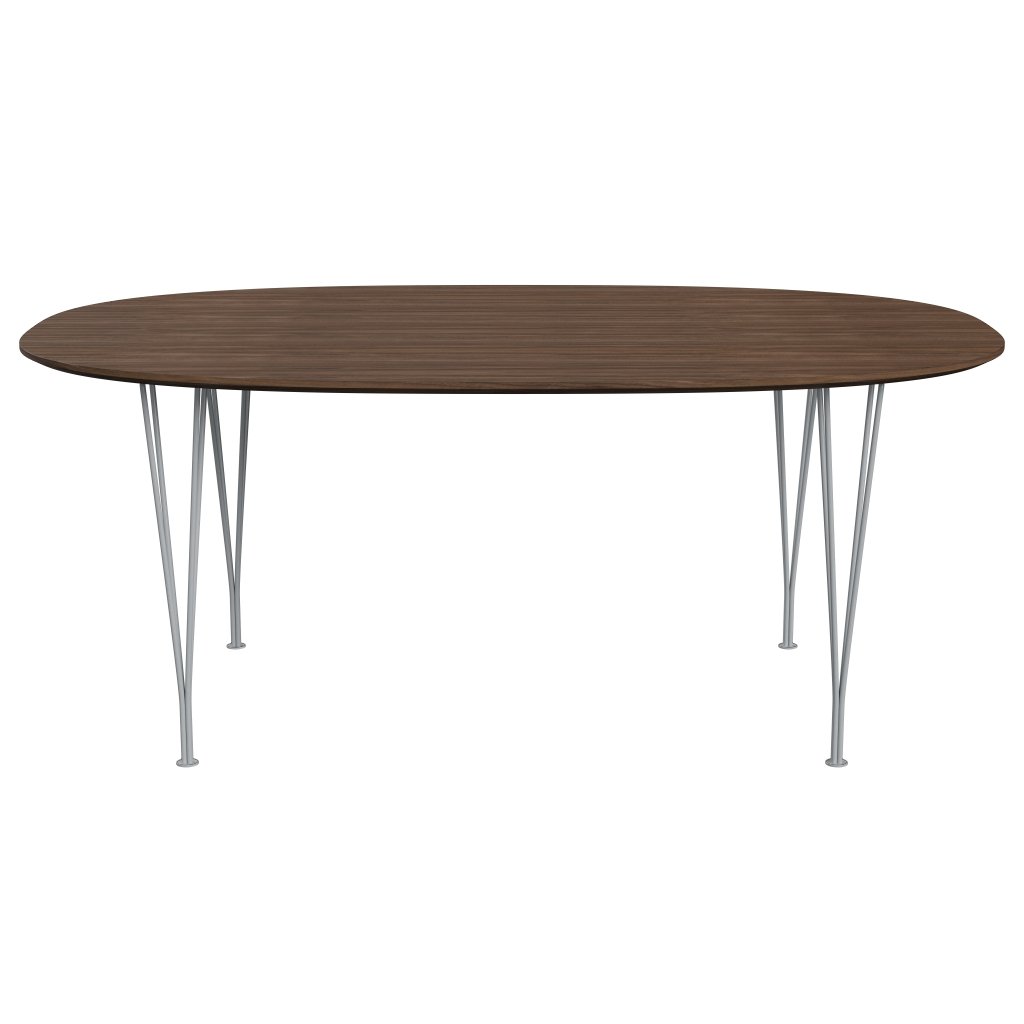 [product_category]-Fritz Hansen Superellipse Dining Table Silver Grey/Walnut Veneer With Walnut Table Edge, 180x120 Cm-Fritz Hansen-B613-WAL001-WAL001-SIGREY-FRI-1