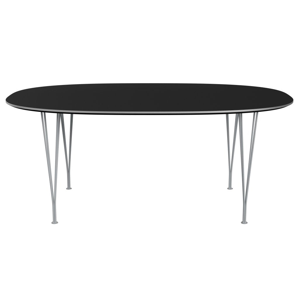 [product_category]-Fritz Hansen Superellipse Dining Table Silvergrey/Black Fenix Laminates, 180x120 Cm-Fritz Hansen-B613-FXBLL-SPAL-SIGREY-FRI-1