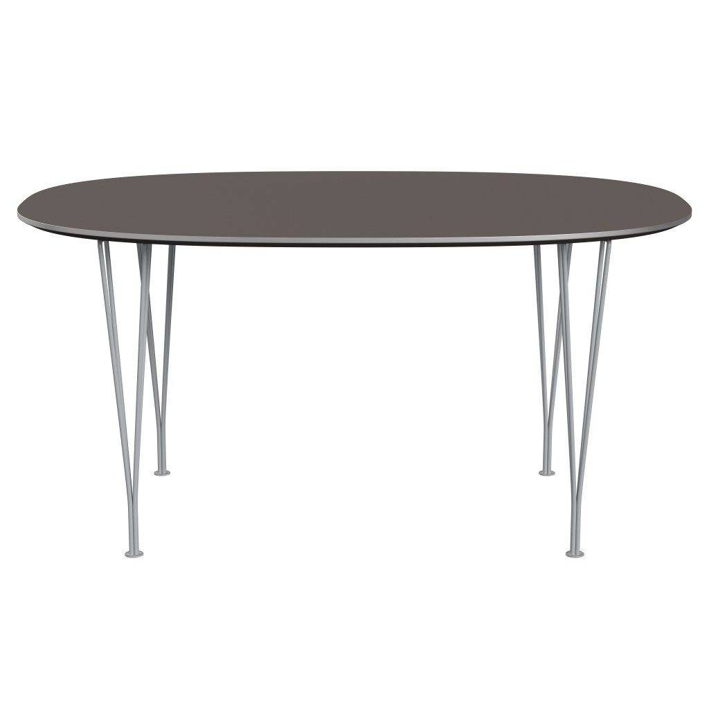 [product_category]-Fritz Hansen Superellipse Dining Table Silvergrey/Grey Fenix Laminates, 150x100 Cm-Fritz Hansen-B612-FXGRL-SPAL-SIGREY-FRI-1