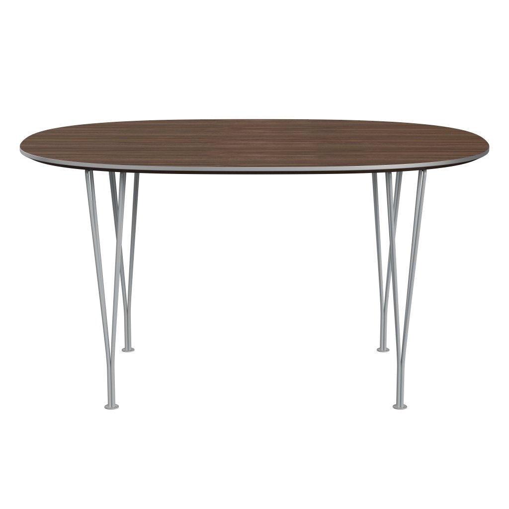[product_category]-Fritz Hansen Superellipse Dining Table Silvergrey/Walnut Veneer, 135x90 Cm-Fritz Hansen-B611-WAL001-SPAL-SIGREY-FRI-1