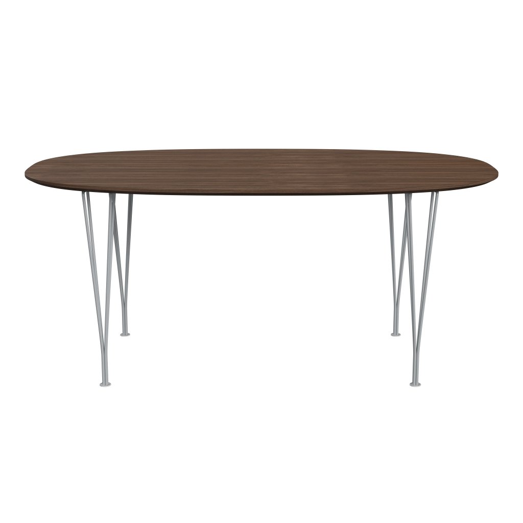 [product_category]-Fritz Hansen Superellipse Dining Table Silvergrey/Walnut Veneer With Walnut Table Edge, 170x100 Cm-Fritz Hansen-B616-WAL001-WAL001-SIGREY-FRI-1