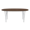Fritz Hansen Superellipse jídelní stůl Silvergrey/Walnut Dýha s ořechovým okrajem, 170x100 cm