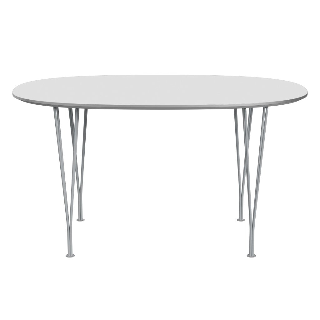 [product_category]-Fritz Hansen Superellipse Dining Table Silvergrey/White Fenix Laminates, 135x90 Cm-Fritz Hansen-B611-FXWHL-SPAL-SIGREY-FRI-1