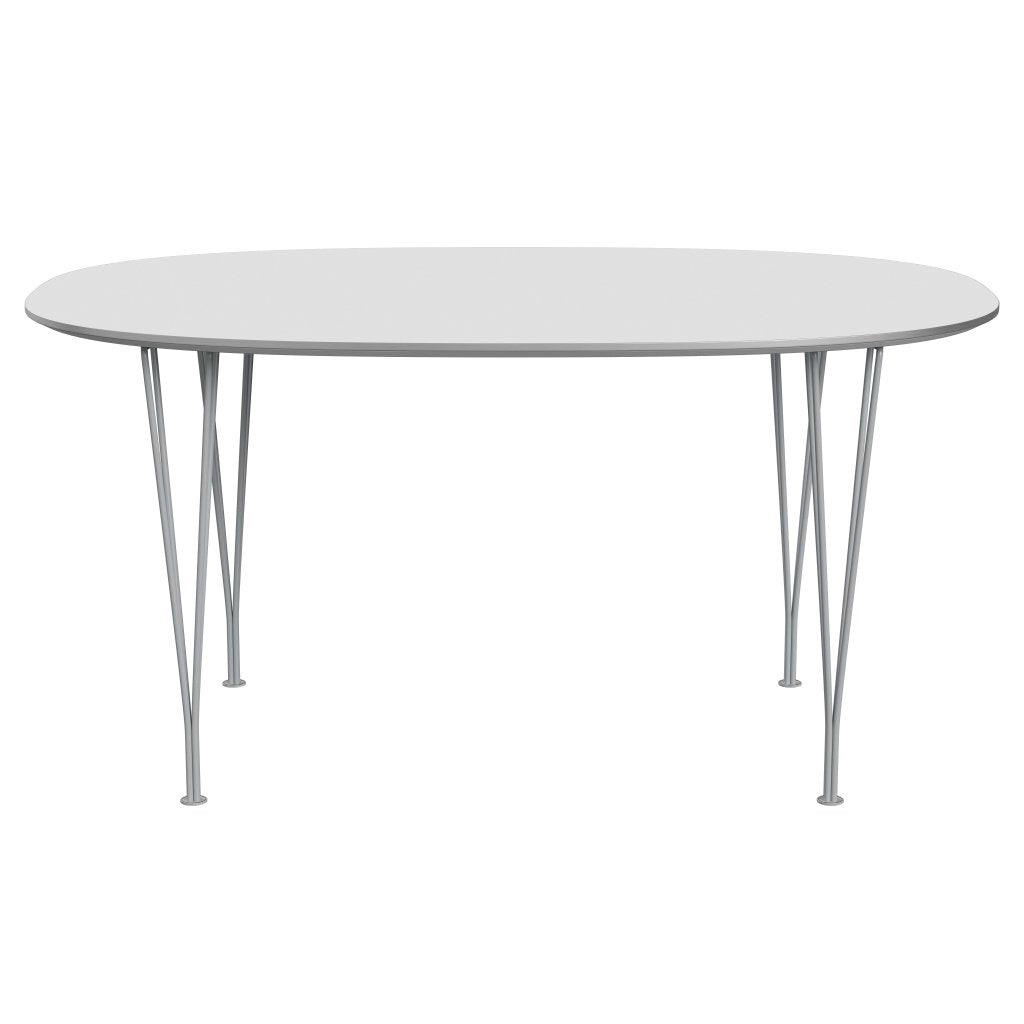 [product_category]-Fritz Hansen Superellipse Dining Table Silvergrey/White Fenix Laminates, 150x100 Cm-Fritz Hansen-B612-FXWHL-SPAL-SIGREY-FRI-1