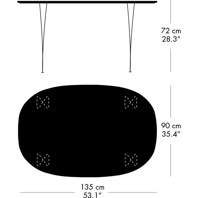 [product_category]-Fritz Hansen Superellipse Dining Table Warm Graphite/Black Fenix Laminate, 135x90 Cm-Fritz Hansen-B611-FXBLL-SPAL-WARGRA-FRI-5