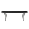 Jídelní stůl Fritz Hansen Superellipse teplý grafit/černý fenix laminát, 240x120 cm