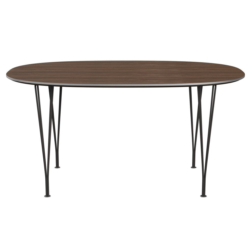 [product_category]-Fritz Hansen Superellipse Dining Table Warm Graphite/Walnut Veneer, 150x100 Cm-Fritz Hansen-B612-WAL001-SPAL-WARGRA-FRI-1