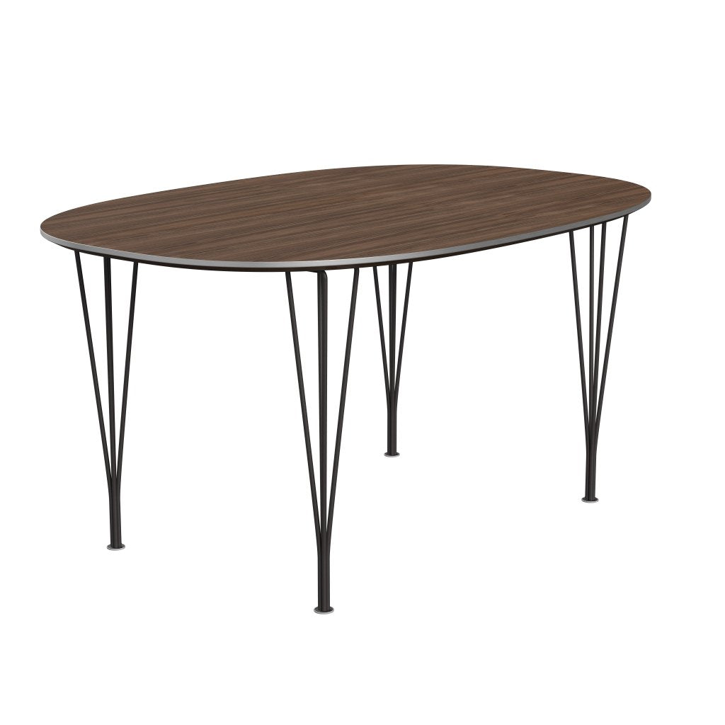 [product_category]-Fritz Hansen Superellipse Dining Table Warm Graphite/Walnut Veneer, 150x100 Cm-Fritz Hansen-B612-WAL001-SPAL-WARGRA-FRI-2