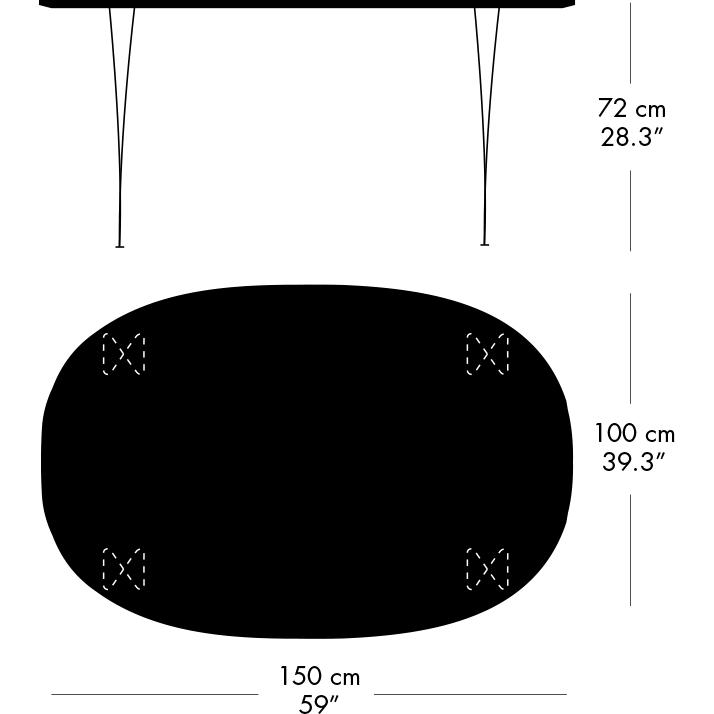 [product_category]-Fritz Hansen Superellipse Dining Table Warm Graphite/Walnut Veneer, 150x100 Cm-Fritz Hansen-B612-WAL001-SPAL-WARGRA-FRI-5