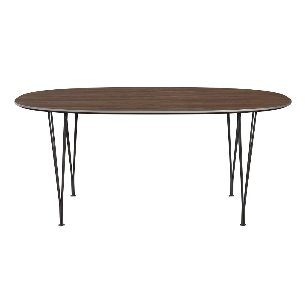 [product_category]-Fritz Hansen Superellipse Dining Table Warm Graphite/Walnut Veneer, 170x100 Cm-Fritz Hansen-B616-WAL001-SPAL-WARGRA-FRI-1