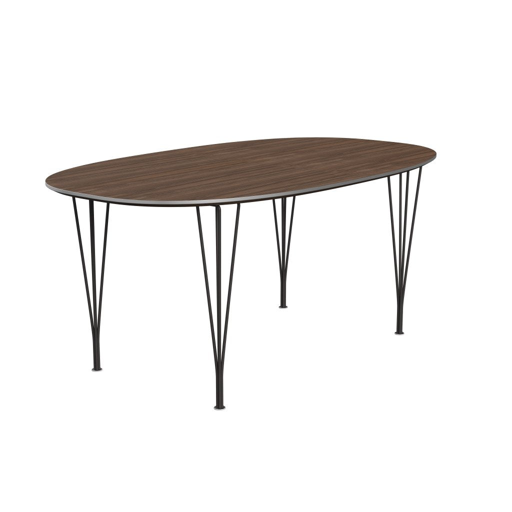 [product_category]-Fritz Hansen Superellipse Dining Table Warm Graphite/Walnut Veneer, 170x100 Cm-Fritz Hansen-B616-WAL001-SPAL-WARGRA-FRI-2