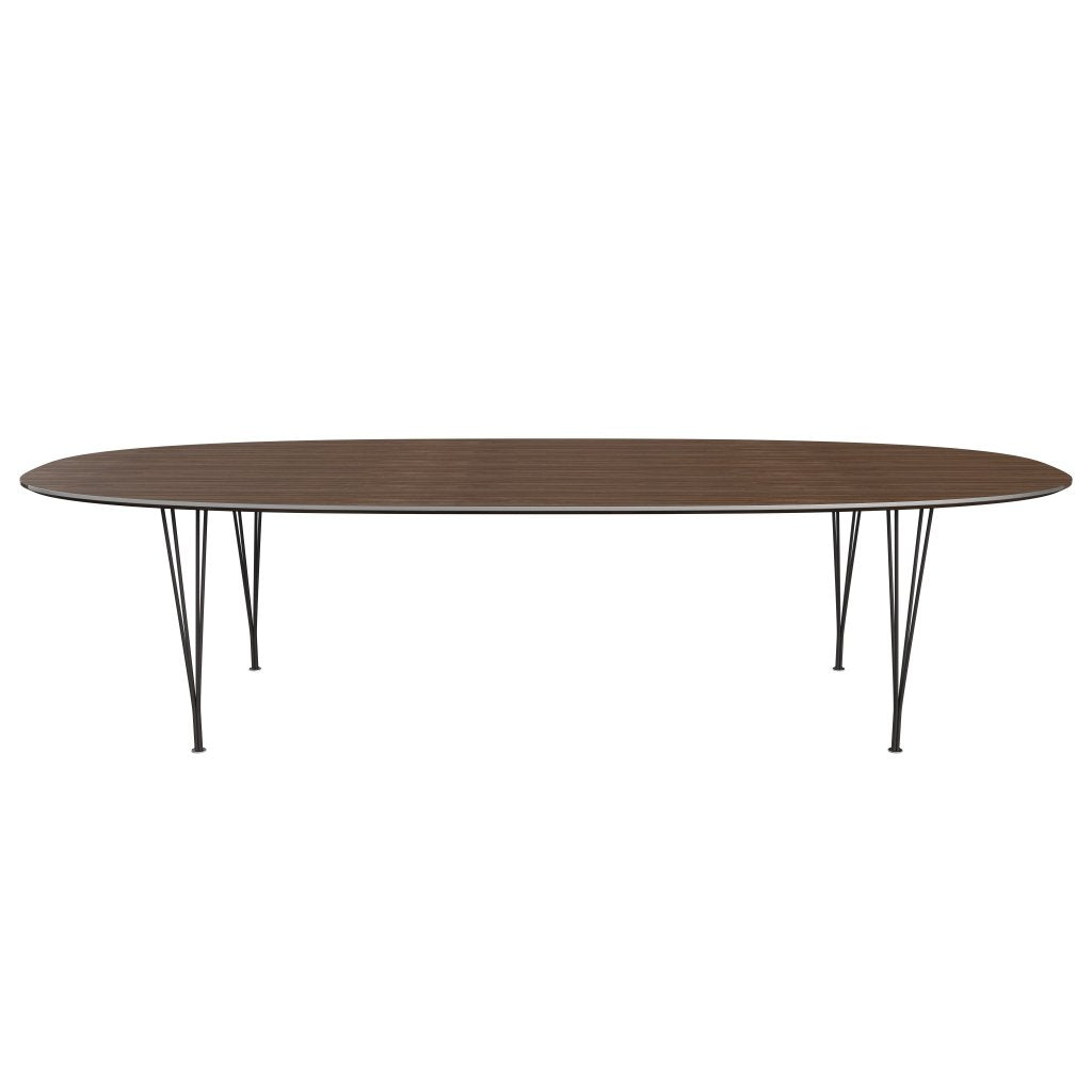 [product_category]-Fritz Hansen Superellipse Dining Table Warm Graphite/Walnut Veneer, 300x130 Cm-Fritz Hansen-B617-WAL001-SPAL-WARGRA-FRI-1