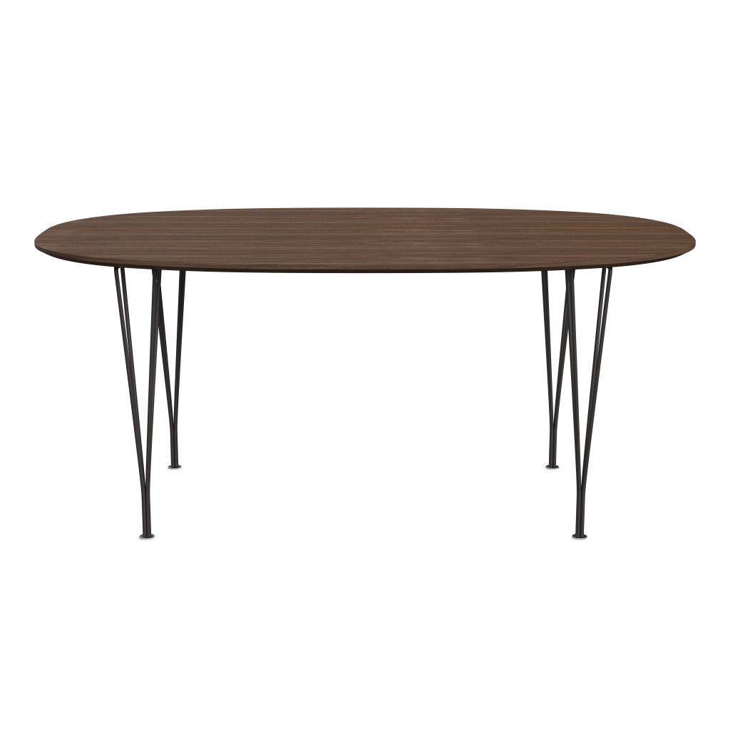 [product_category]-Fritz Hansen Superellipse Dining Table Warm Graphite/Walnut Veneer With Walnut Table Edge, 170x100 Cm-Fritz Hansen-B616-WAL001-WAL001-WARGRA-FRI-1