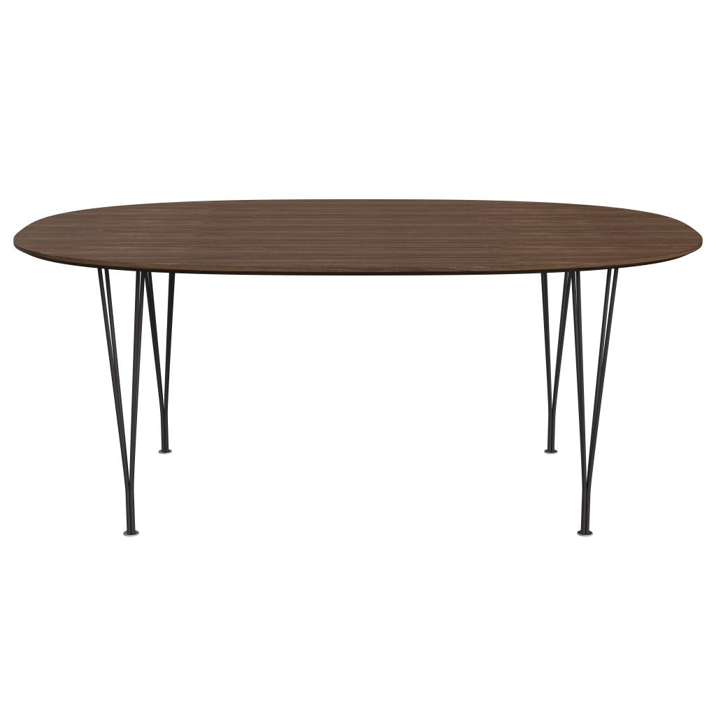 [product_category]-Fritz Hansen Superellipse Dining Table Warm Graphite/Walnut Veneer With Walnut Table Edge, 180x120 Cm-Fritz Hansen-B613-WAL001-WAL001-WARGRA-FRI-1