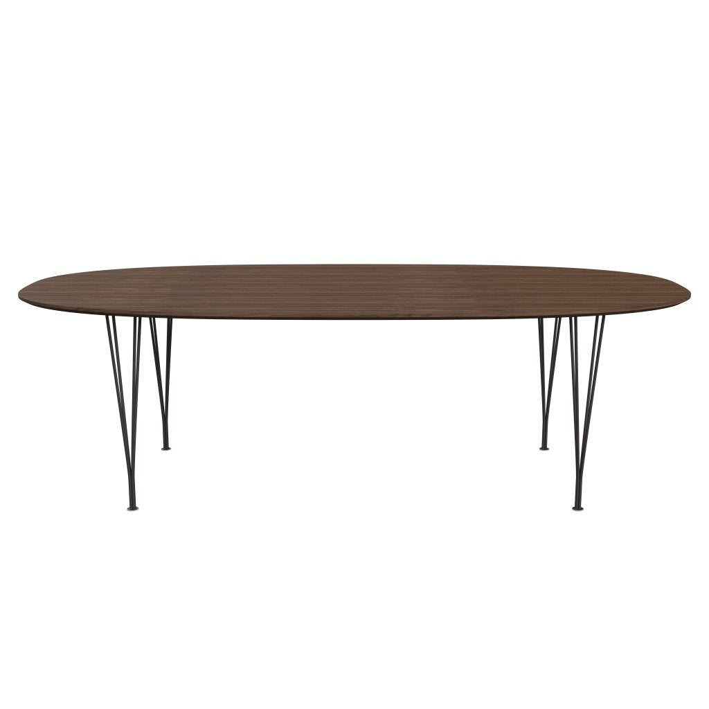 [product_category]-Fritz Hansen Superellipse Dining Table Warm Graphite/Walnut Veneer With Walnut Table Edge, 240x120 Cm-Fritz Hansen-B614-WAL001-WAL001-WARGRA-FRI-1