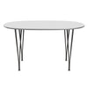 Jídelní stůl Fritz Hansen Superellipse teplý grafit/bílé lamináty Fenix, 135x90 cm