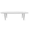 Jídelní stůl Fritz Hansen Superellipse teplý grafit/bílé lamináty Fenix, 300x130 cm