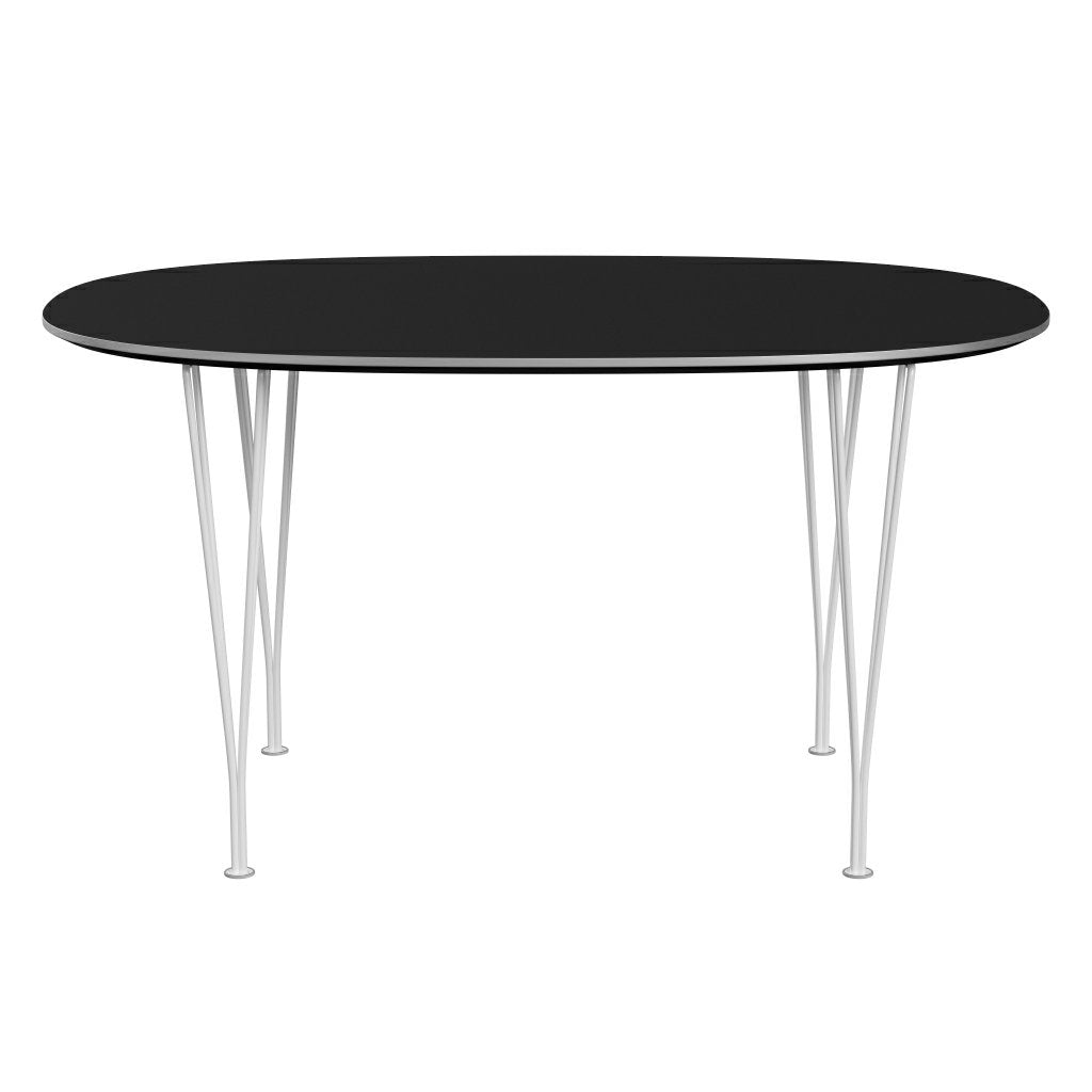 [product_category]-Fritz Hansen Superellipse Dining Table White/Black Fenix Laminates, 135x90 Cm-Fritz Hansen-B611-FXBLL-SPAL-DRWH-FRI-1