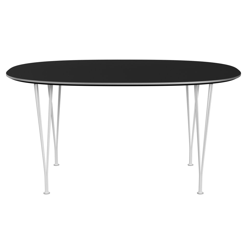 [product_category]-Fritz Hansen Superellipse Dining Table White/Black Fenix Laminates, 150x100 Cm-Fritz Hansen-B612-FXBLL-SPAL-DRWH-FRI-1