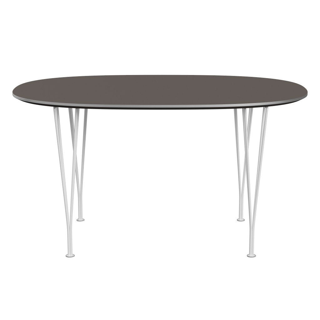 [product_category]-Fritz Hansen Superellipse Dining Table White/Grey Fenix Laminates, 135x90 Cm-Fritz Hansen-B611-FXGRL-SPAL-DRWH-FRI-1
