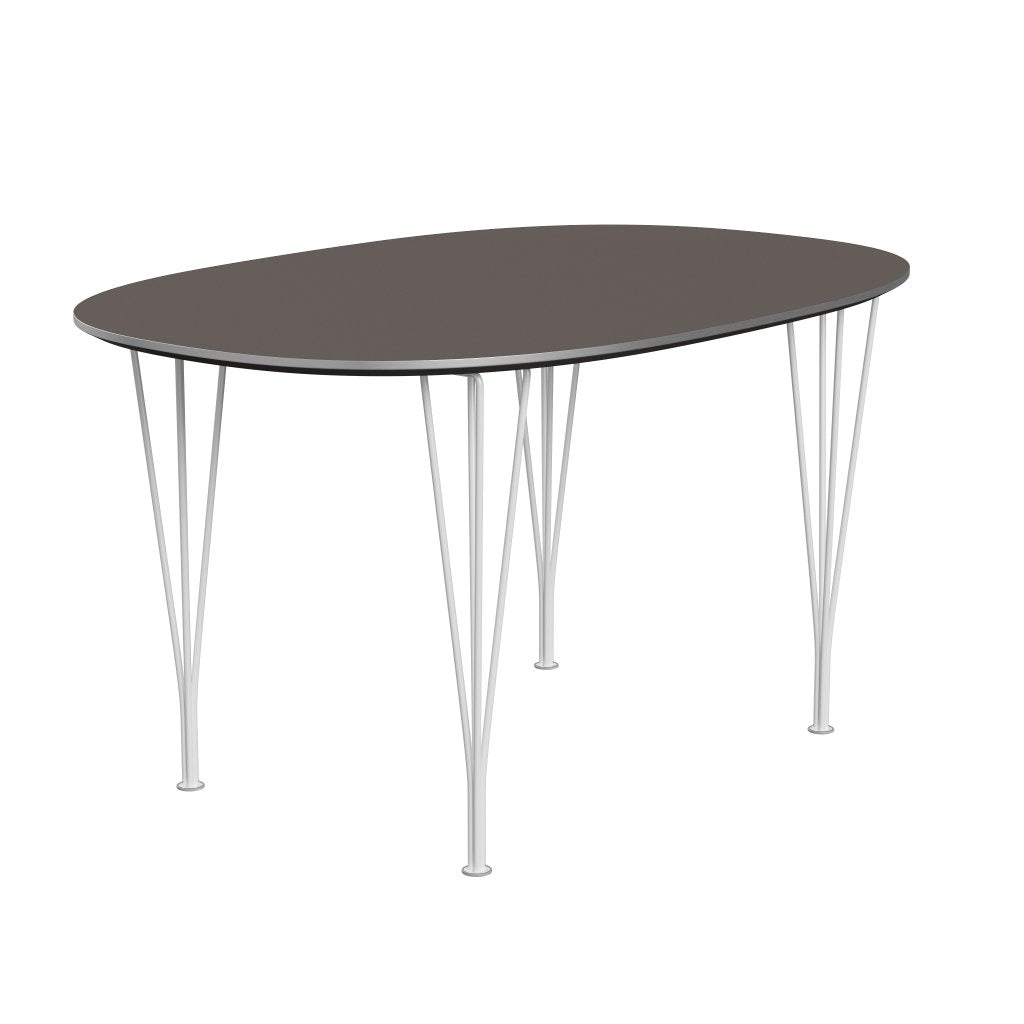 [product_category]-Fritz Hansen Superellipse Dining Table White/Grey Fenix Laminates, 135x90 Cm-Fritz Hansen-B611-FXGRL-SPAL-DRWH-FRI-2