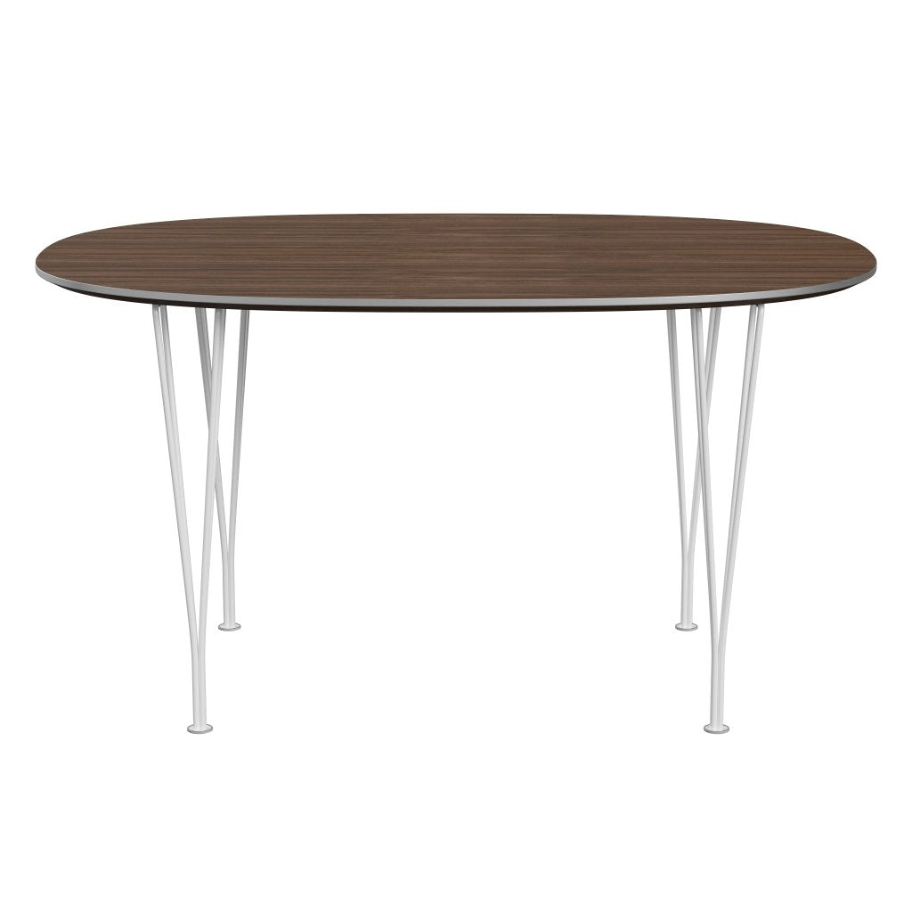 [product_category]-Fritz Hansen Superellipse Dining Table White/Walnut Veneer, 135x90 Cm-Fritz Hansen-B611-WAL001-SPAL-DRWH-FRI-1