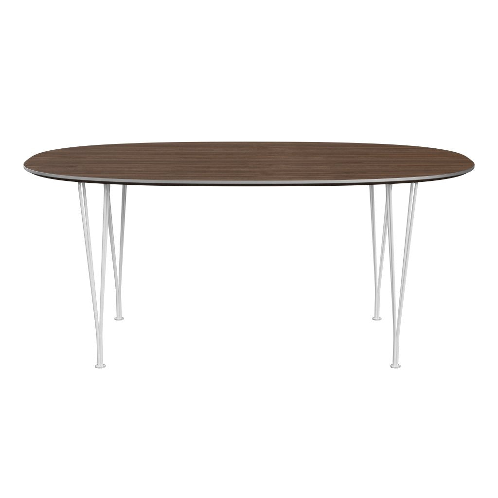[product_category]-Fritz Hansen Superellipse Dining Table White/Walnut Veneer, 170x100 Cm-Fritz Hansen-B616-WAL001-SPAL-DRWH-FRI-1
