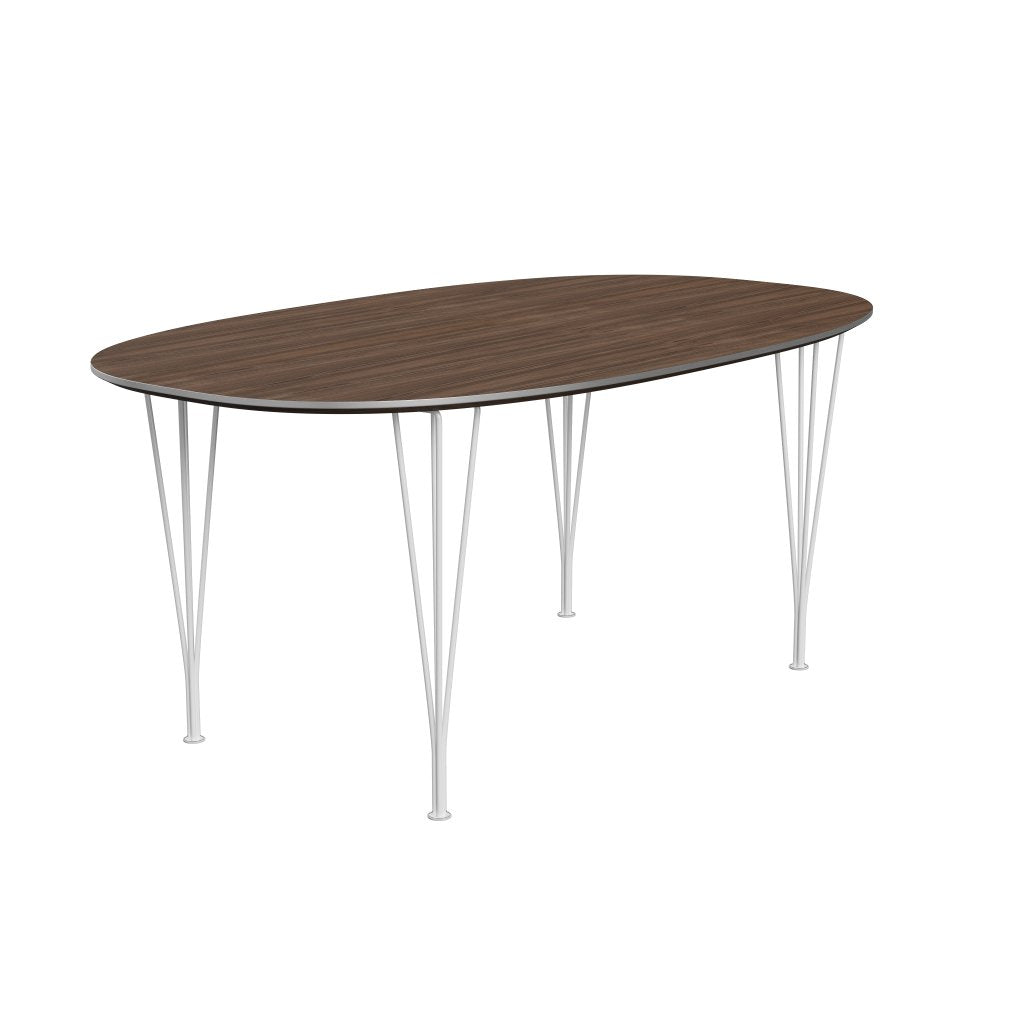 [product_category]-Fritz Hansen Superellipse Dining Table White/Walnut Veneer, 170x100 Cm-Fritz Hansen-B616-WAL001-SPAL-DRWH-FRI-2