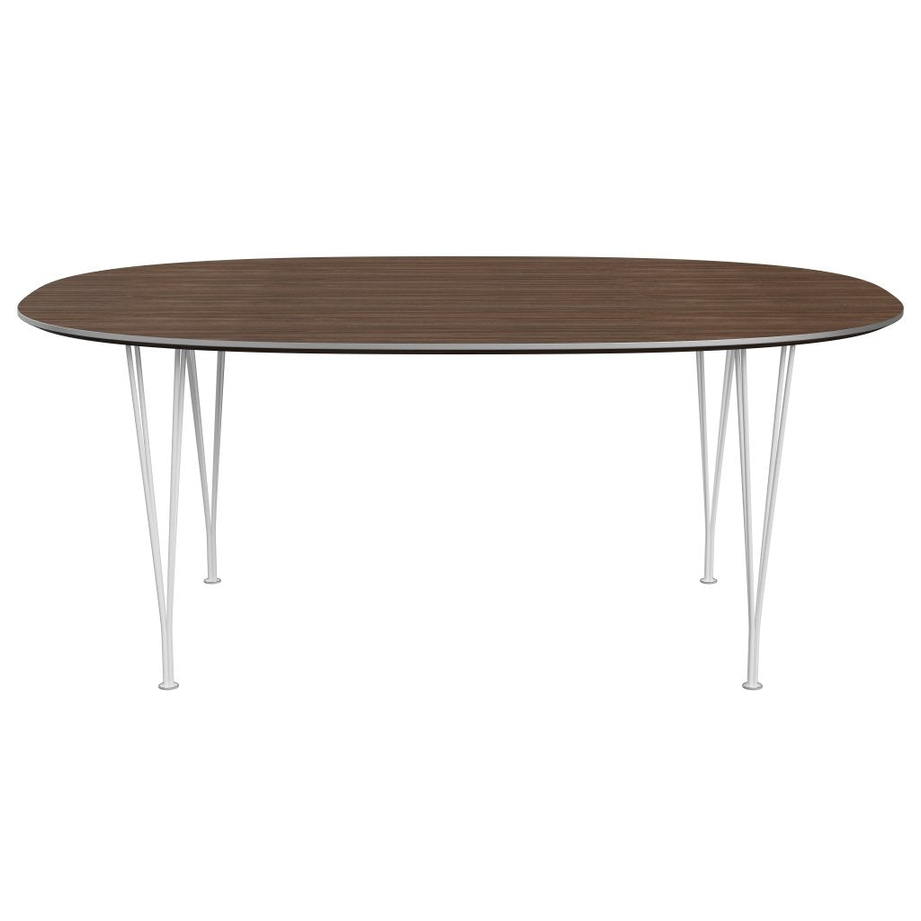 [product_category]-Fritz Hansen Superellipse Dining Table White/Walnut Veneer, 180x120 Cm-Fritz Hansen-B613-WAL001-SPAL-DRWH-FRI-1