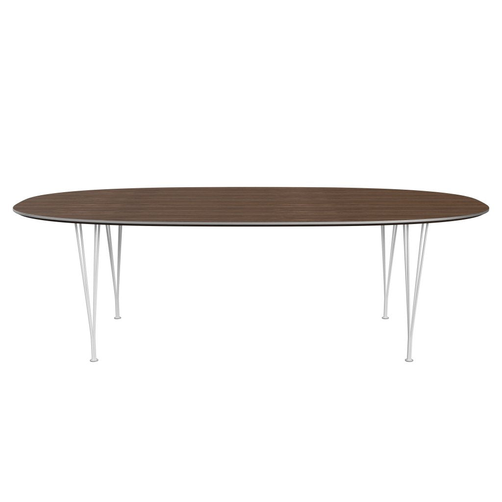 [product_category]-Fritz Hansen Superellipse Dining Table White/Walnut Veneer, 240x120 Cm-Fritz Hansen-B614-WAL001-SPAL-DRWH-FRI-1