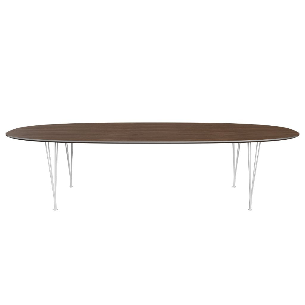 [product_category]-Fritz Hansen Superellipse Dining Table White/Walnut Veneer, 300x130 Cm-Fritz Hansen-B617-WAL001-SPAL-DRWH-FRI-1