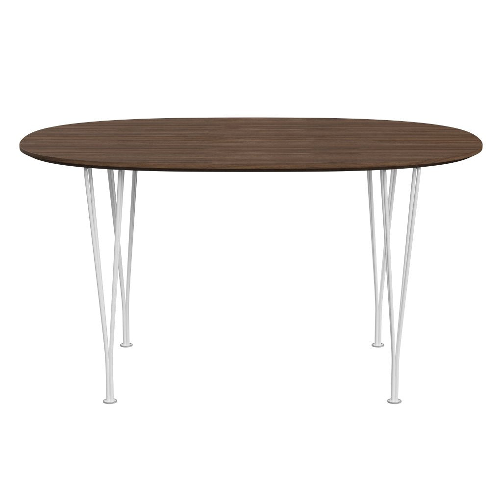 [product_category]-Fritz Hansen Superellipse Dining Table White/Walnut Veneer With Walnut Edge Table, 135x90 Cm-Fritz Hansen-B611-WAL001-WAL001-DRWH-FRI-1