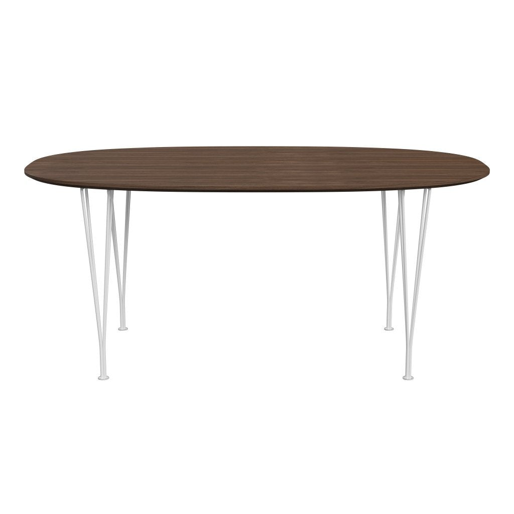 [product_category]-Fritz Hansen Superellipse Dining Table White/Walnut Veneer With Walnut Table Edge, 170x100 Cm-Fritz Hansen-B616-WAL001-WAL001-DRWH-FRI-1