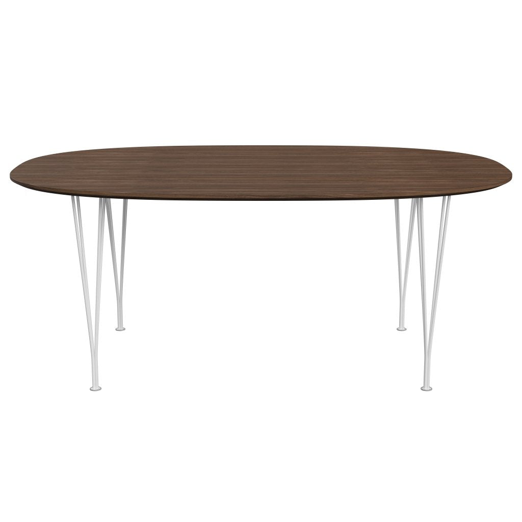 [product_category]-Fritz Hansen Superellipse Dining Table White/Walnut Veneer With Walnut Table Edge, 180x120 Cm-Fritz Hansen-B613-WAL001-WAL001-DRWH-FRI-1