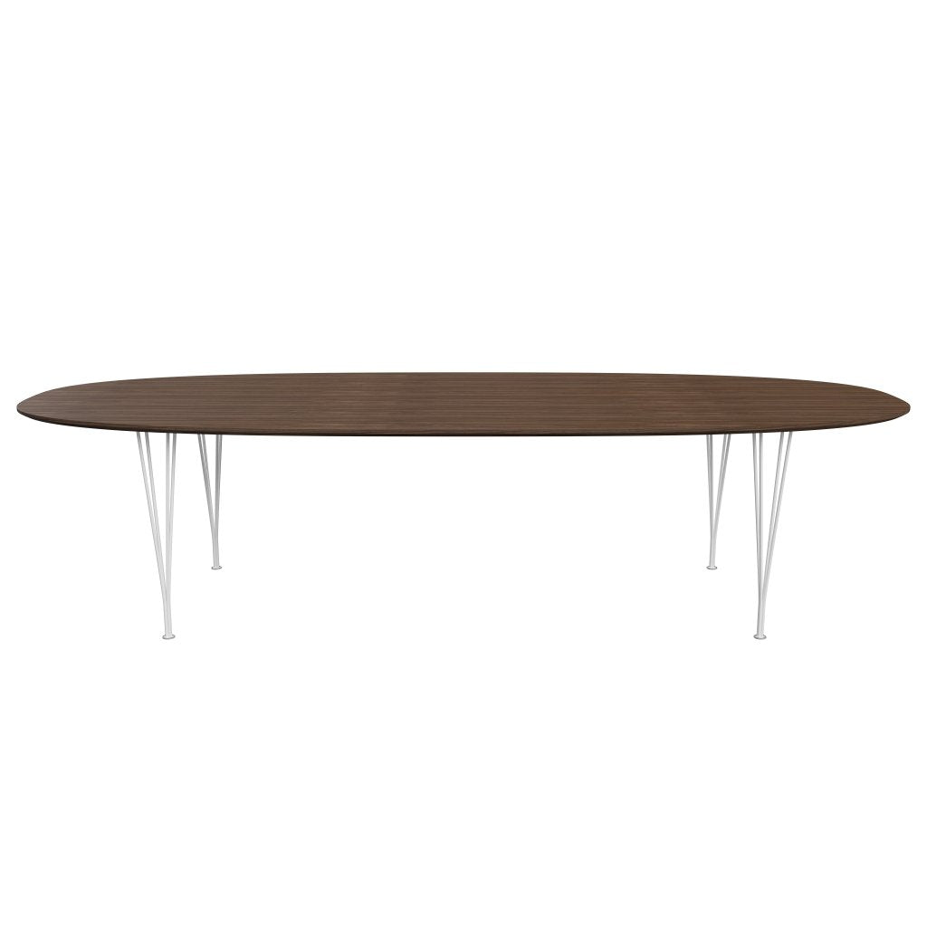 [product_category]-Fritz Hansen Superellipse Dining Table White/Walnut Veneer With Walnut Table Edge, 300x130 Cm-Fritz Hansen-B617-WAL001-WAL001-DRWH-FRI-1