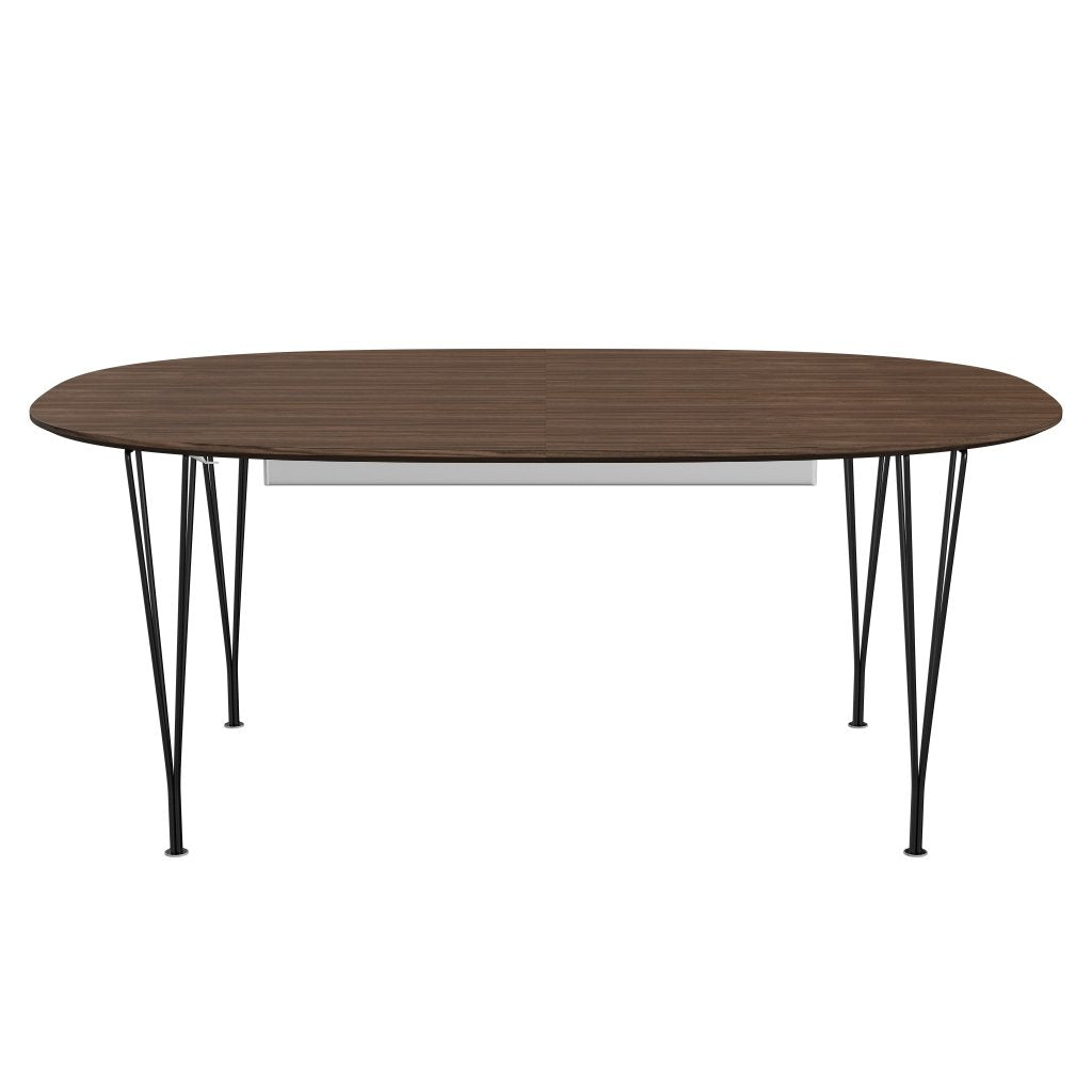[product_category]-Fritz Hansen Superellipse Extendable Table Black/Walnut Veneer With Walnut Table Edge, 300x120 Cm-Fritz Hansen-B619-WAL001-WAL001-DRBL-FRI-1