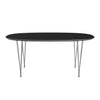Fritz Hansen Superellipse Rozšiřitelná tabulka Chrome/Black Fenix ​​Lamináty, 270x100 cm